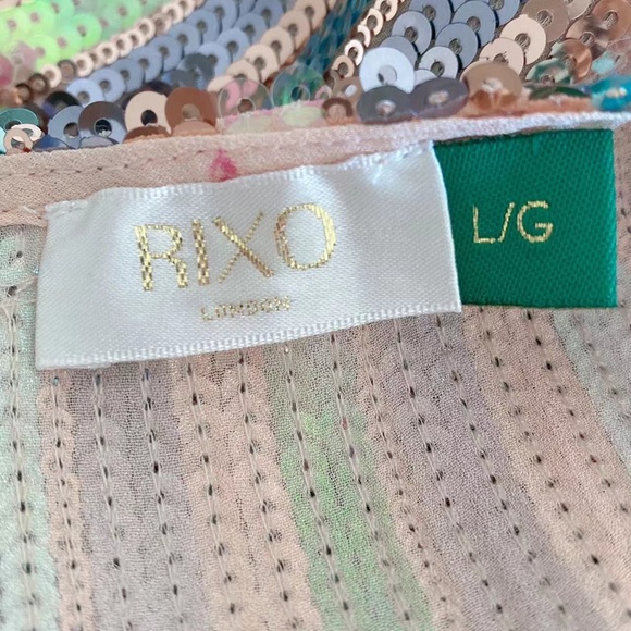 RIXO KYLA SEQUIN STRIPE Long Sleeve Mini Dress Sz L - Picture 10 of 10